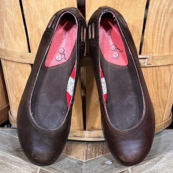 Merrell Evera Brown Leather 2.75" Heel Cycling Comfort Slip-On Pumps Womens 7 - Picture 9 of 12